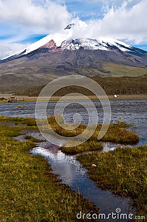 Limpiopungo Lagoon at the foot of Cotopaxi Stock Photo