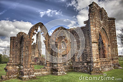 Lincluden Collegiate Church South View Sunbeams HDR Stock Photo