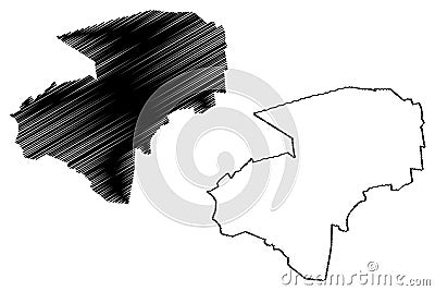 Lincoln City and non-metropolitan district Vector Illustration