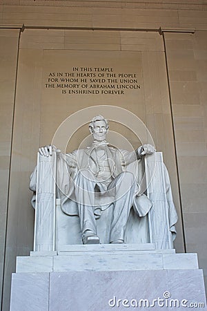 The Lincoln Memorial is an American national memorial built to honor the 16th President of the United States, Abraham Lincoln. Was Editorial Stock Photo
