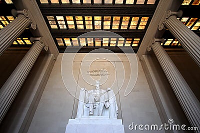 Lincoln Memorial Interior Wide Angle Editorial Stock Photo