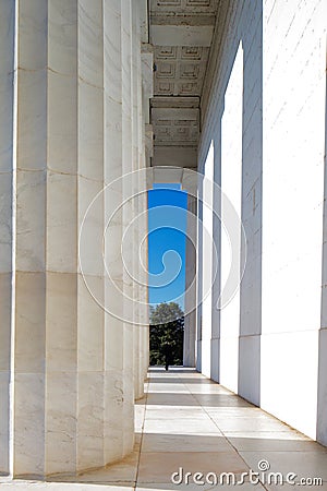 The Lincoln Memorial in Washington DC, USA. It is an American national monument built to honor Abraham Lincoln. Stock Photo