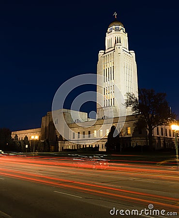 Lincoln Nebraska Capital Building Government Dome Architecture Stock Photo