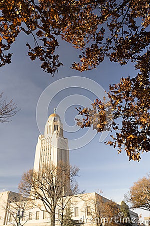 Lincoln Nebraska Capital Building Government Dome Architecture Stock Photo