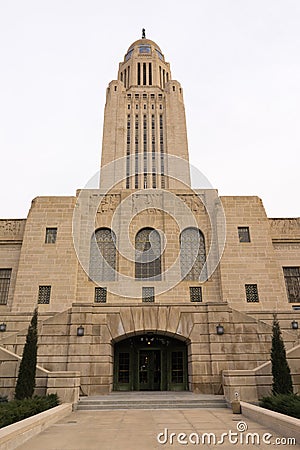 Lincoln Nebraska Capital Building Government Dome Architecture Stock Photo