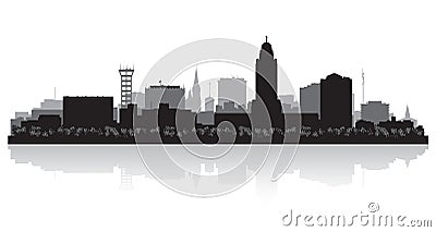 Lincoln Nebraska city skyline silhouette Vector Illustration