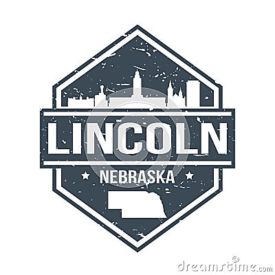 Lincoln Nebraska Travel Stamp Icon Skyline City Design Tourism. Seal Passport Vector. Vector Illustration