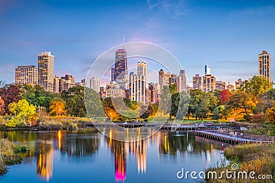 Lincoln Park, Chicago, Illinois Skyline Stock Photo