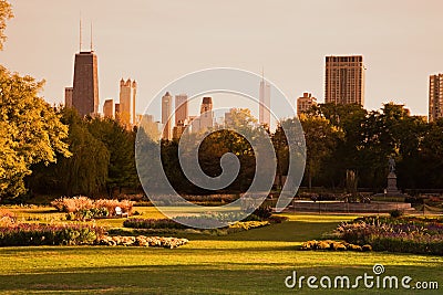 Lincoln Park during fall Stock Photo