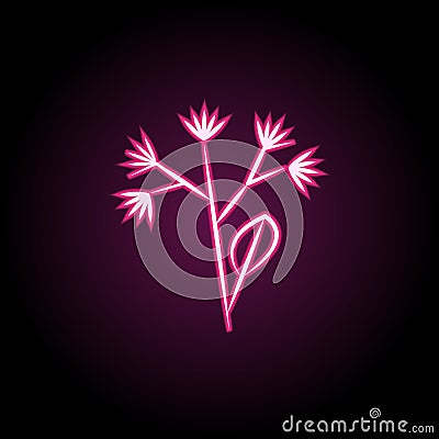 Linden hand drow neon icon. Simple thin line, outline vector of tea icons for ui and ux, website or mobile application Stock Photo