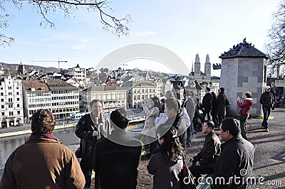 The Linden-Hof in the heart of the old town of ZÃ¼rich Editorial Stock Photo