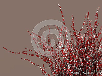 Lindenmayer 3D System - 3D Image Tentacles Aesthetic Template - Generative Plexus Graphic Design Stock Photo