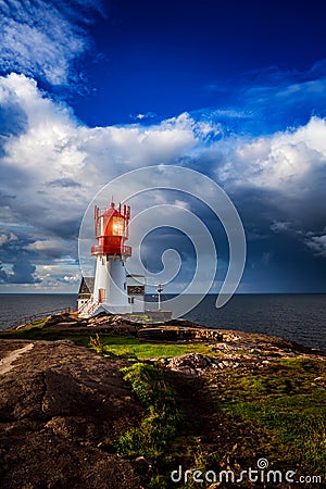 Lindesnes Fyr Lighthouse, Norway Stock Photo