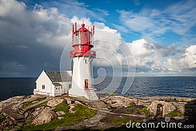 Lindesnes Fyr Lighthouse, Norway Stock Photo