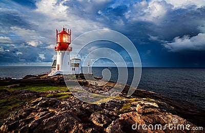 Lindesnes Fyr Lighthouse, Norway Stock Photo