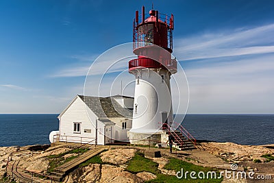 Lindesnes Fyr Lighthouse Stock Photo