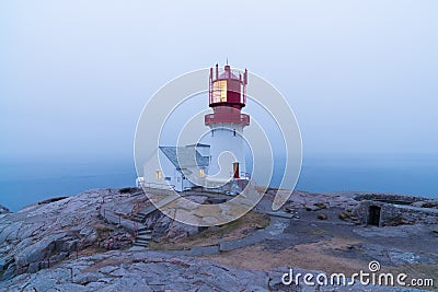 Lindesnes lighthouse in Norway Stock Photo