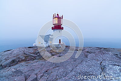 Lindesnes lighthouse in Norway Stock Photo