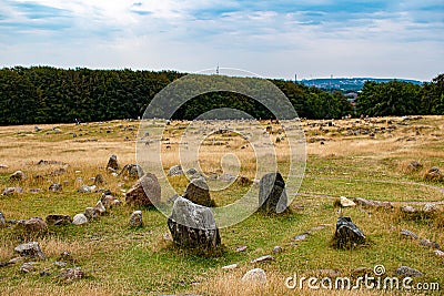 Lindholm Hoje, an ancient viking burial site place in Jutland, Denmark Stock Photo