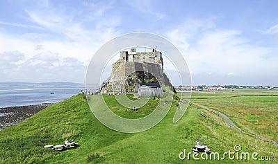 Lindisfarne Castle panorama, Holy Island, Northumberland Stock Photo
