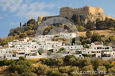 Lindos Castle Stock Photo