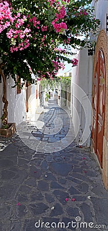 Lindos Streets and Passageways Stock Photo