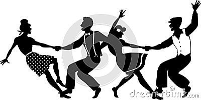 Lindy hop party Vector Illustration