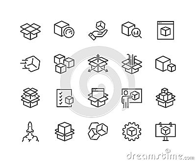 Line Abstract Product Icons Vector Illustration