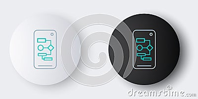 Line Algorithm icon isolated on grey background. Algorithm symbol design from Artificial Intelligence collection Vector Illustration