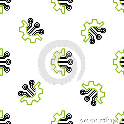 Line Algorithm icon isolated seamless pattern on white background. Algorithm symbol design from Artificial Intelligence Vector Illustration