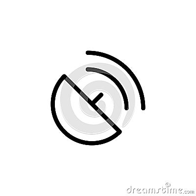 line antenna, satellite dish, broadcast icon on white background Stock Photo