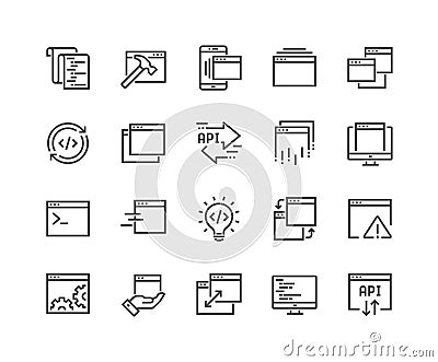 Line Application Icons Vector Illustration