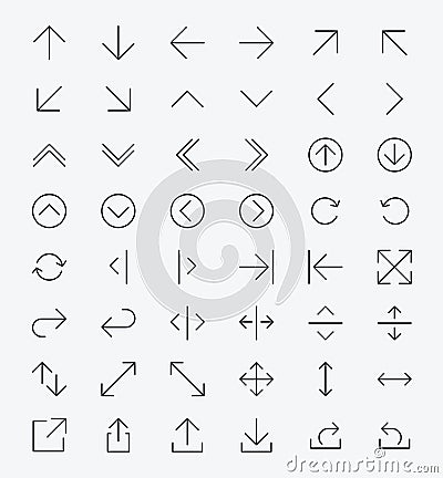 Line Arrow icon set Vector Illustration