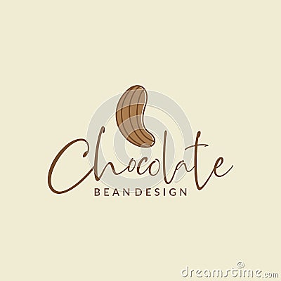 Line art abstract chocolate bean logo design vector graphic symbol icon illustration creative idea Cartoon Illustration