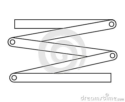 Line art black and white folding ruler Vector Illustration