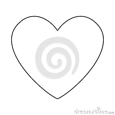 Line art black and white heart symbol Vector Illustration