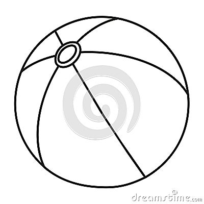 Line art black and white rubber ball Vector Illustration