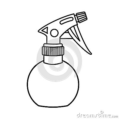 Line art black and white water sprayer Vector Illustration