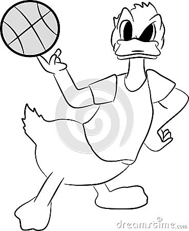Line art drawing of famous cartoon character Donald Duck Editorial Stock Photo