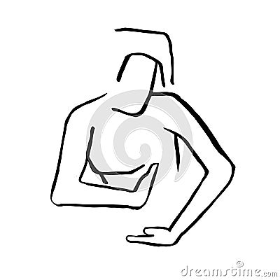 Line art drawing women body on white isolated background. Abstract modern art minimalistic female figure continuous. Feminine Stock Photo