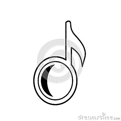 line art illustration musical tonality sign, doremi note symbol Cartoon Illustration