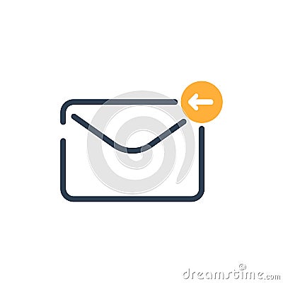 Line art. incoming mail vector icon Vector Illustration