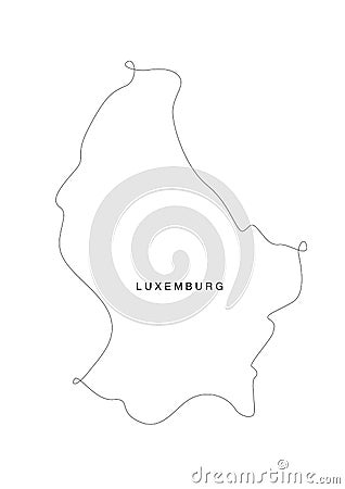 Line art Luxemburg map. continuous line europe map. vector illustration. single outline. Vector Illustration