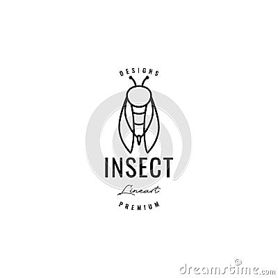 Line art modern honey bee logo design Vector Illustration