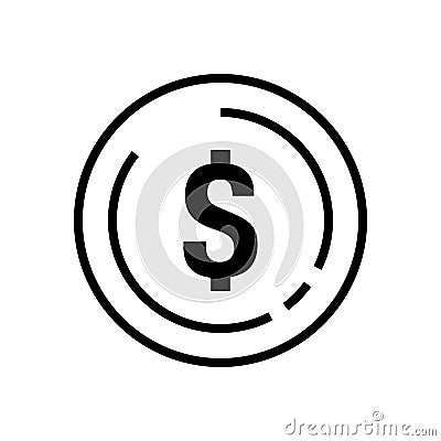 Line Art. Money vector icon Vector Illustration