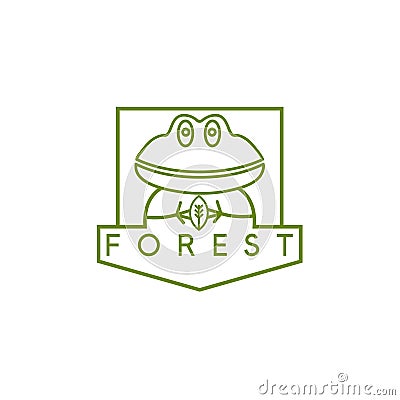 Line art vector crest with simple Vector Illustration