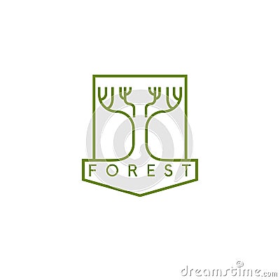 Line art vector crest with simple Vector Illustration