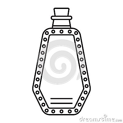 Line art vector icon a antique glass bottle with cork stopper for apps or websites Vector Illustration