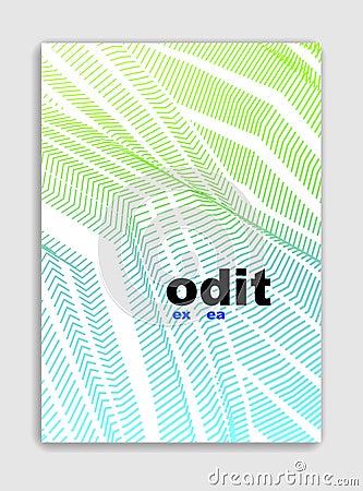 Line art vector minimalistic modern brochure design, cover template, geometric halftone gradient. For Vector Illustration