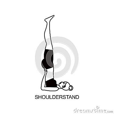 Yoga Shoulder Stand Composition Vector Illustration